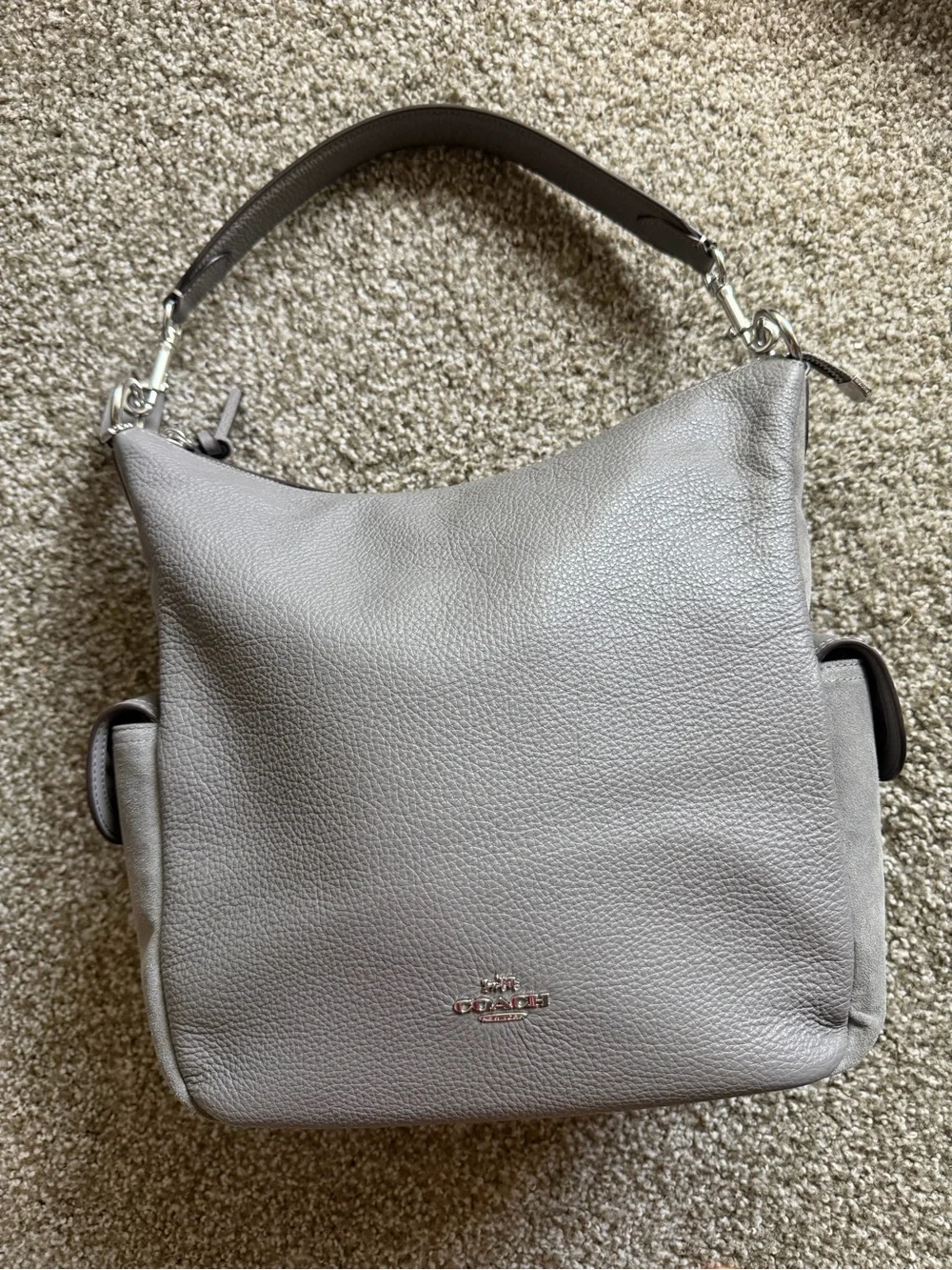 Coach Pebbled Leather Hobo in Gray NWOT